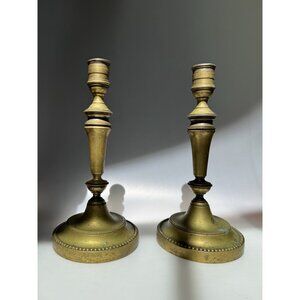 Vintage Christofle Candleholders Antique Brass